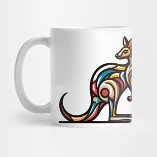 Pop art kangaroo illustration. cubism illustration of a kangaroo Mug